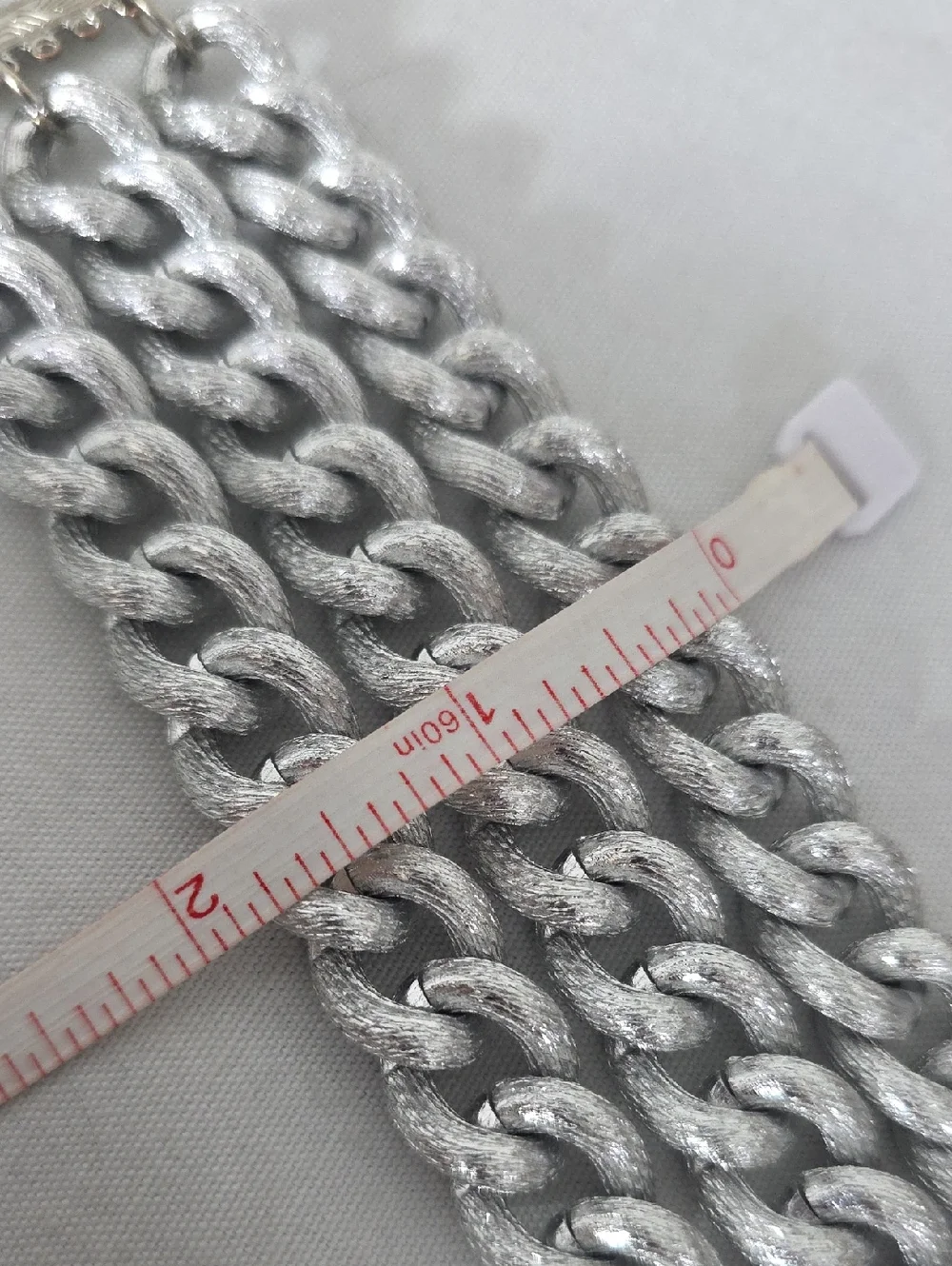 Silver Triple Strand Curb Link Bracelet | Metallic Chunky Statement